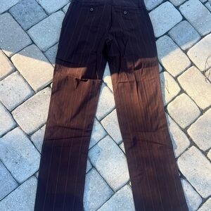 New York & Company Dark Brown Pinstripe Dress Pants